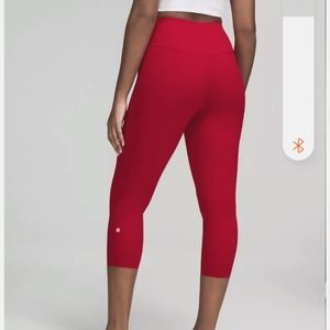Lululemon dark red half calf leggings size 4